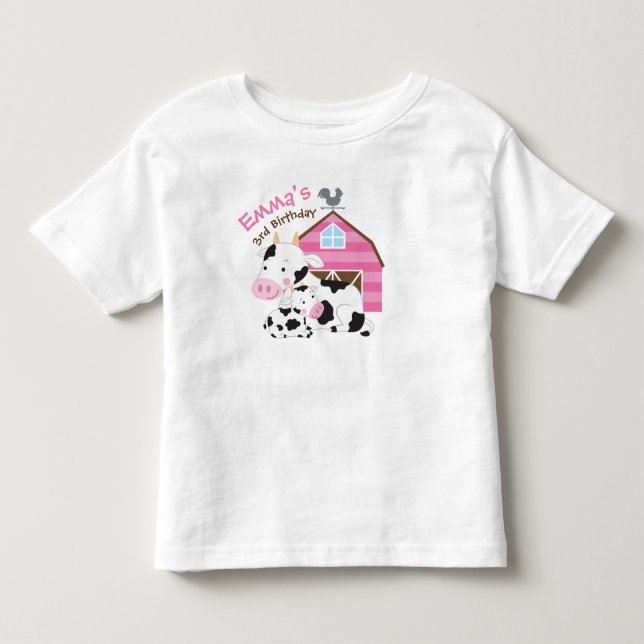 Farm Girl Birthday Tshirt Tee (Framsida)