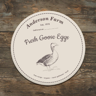 Farm Goose Eggs etikett Brown Sticker