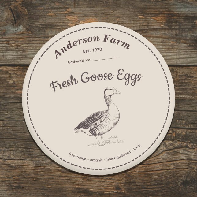 Farm Goose Eggs etikett Brown Sticker (Farm Goose Eggs Label Brown Sticker)