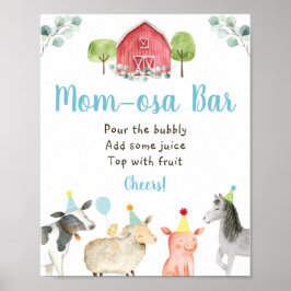 Farm Greenery Baby Shower Mamma-osa Pub-tecken Poster