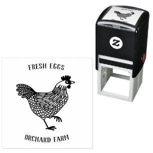 Farm Hen Egg Självfärgande Stämpel