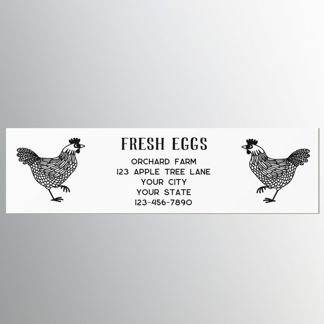 Farm Hen Fresh Eggs Bildekal (Fresh Eggs farm details bumper sticker with chickens or hens.)