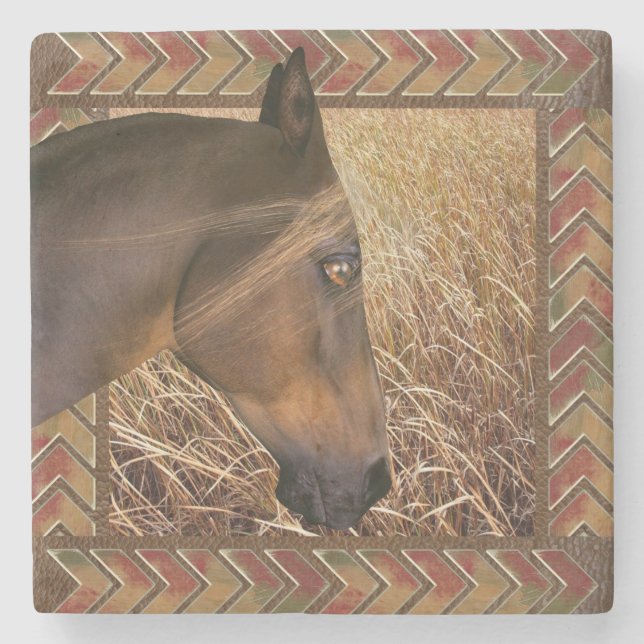 Farm Horse Framed Grasslands Stenunderlägg (Framsidan)