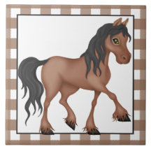 Farm Horse tecknad land panel