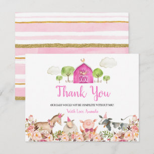 Farm House Animals Barnyard 1st Birthday Tack Kort