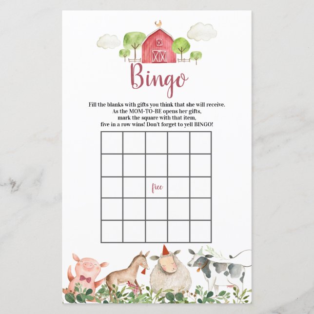 Farm House Animals Barnyard Bingo Games (Framsida)