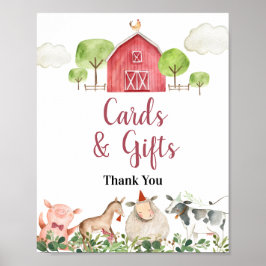 Farm House Animals Barnyard Cards & Gifts Poster