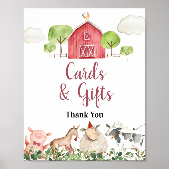 Farm House Animals Barnyard Cards & Gifts Poster (Framsidan)