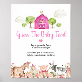Farm House Animals Barnyard gissar Baby Food Poster
