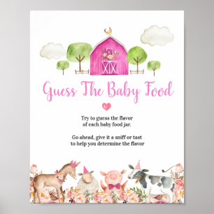 Farm House Animals Barnyard gissar Baby Food Poster