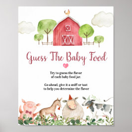 Farm House Animals Barnyard gissar Baby Food Poster
