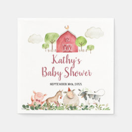 Farm House Animals Barnyard Greenery Pappersservett