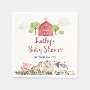 Farm House Animals Barnyard Greenery Pappersservett