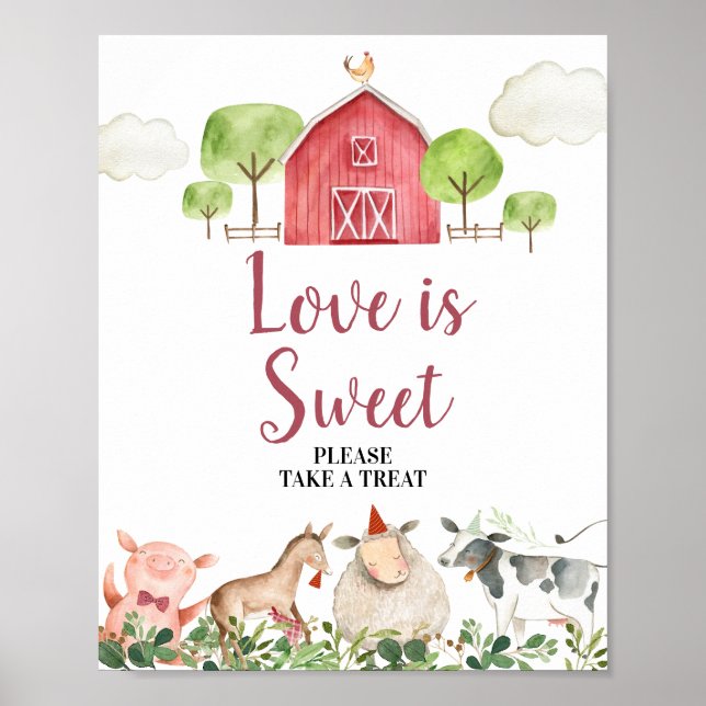 Farm House Animals Barnyard Kärlek är Sweet Poster (Framsidan)