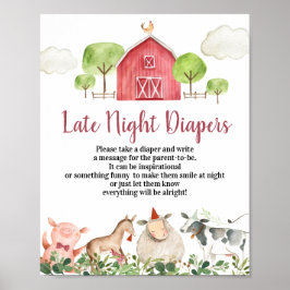 Farm House Animals Barnyard Late Night Diables Poster