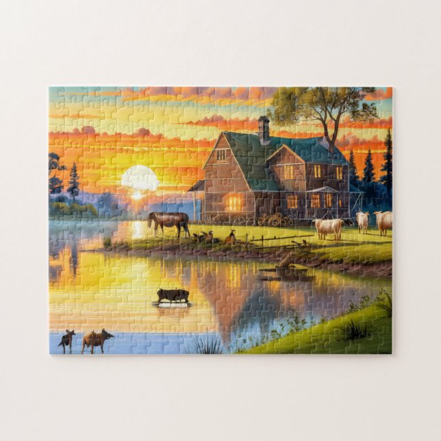 Farm House Easy Brain Art Puzzle Photo Puzzles Int Pussel (Horisontell)