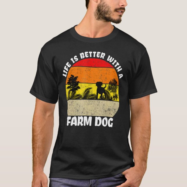 Farm Hund Australian Heeler Cattle Hund Farmer Gir T Shirt (Framsida)