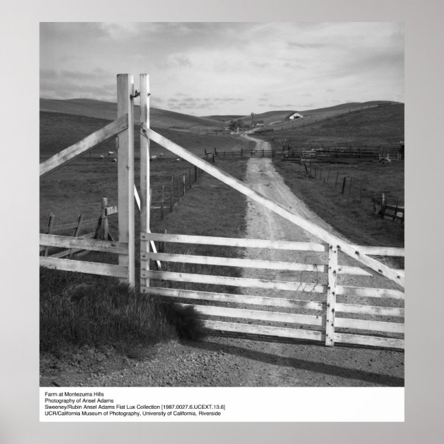Farm i Montezuma Backe av Ansel Adams Poster (Framsidan)