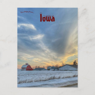 Farm i Winter i Johnson County Iowa Vykort