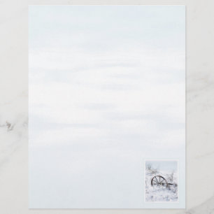 Farm Implement Winter Snö Scene Letterhead