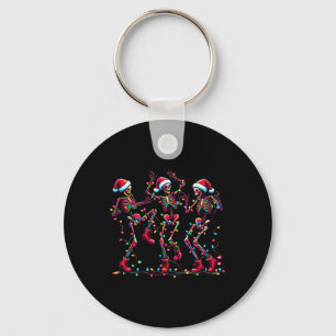 Farm jul Dancing Skeleton Funny Pajamas Julafton Nyckelring