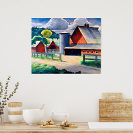 Farm Kenjiro Nomura 1934 Rustic Art Poster