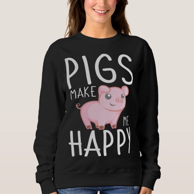 Farm Kids  Pigs Make Me Happy T Shirt (Framsida)