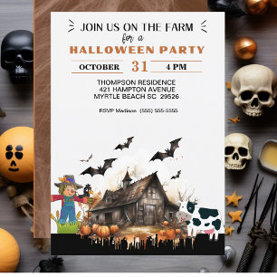 Farm Land Halloween fest Inbjudningar