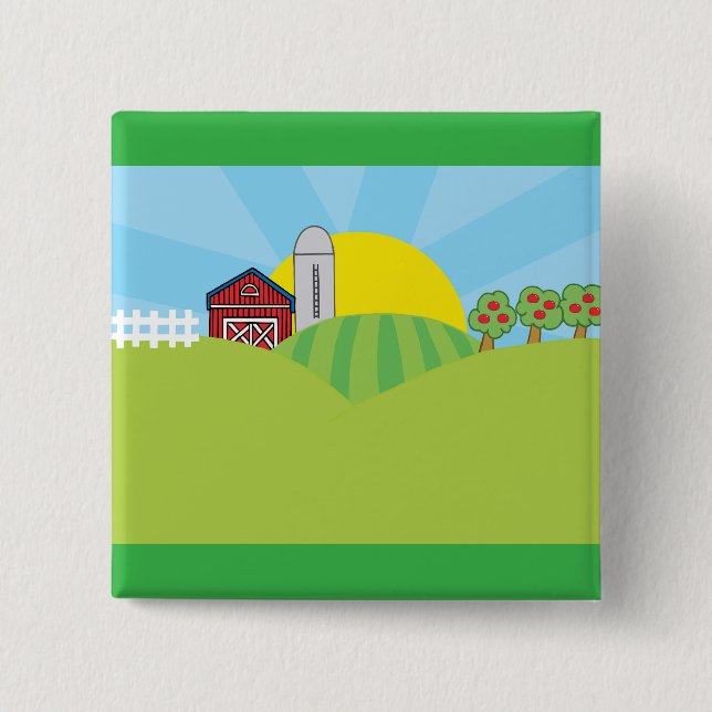 Farm Landscape Red Barn Silo Apple Trees Knapp (Framsida)