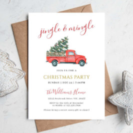 Farm Lastbil & Julgran Jingle & Mingle Party Inbjudningar