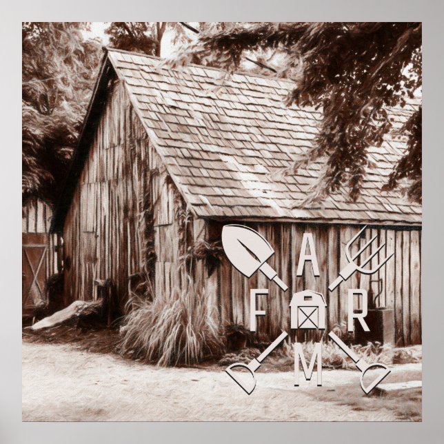 Farm Life Antique Barn Poster (Framsidan)