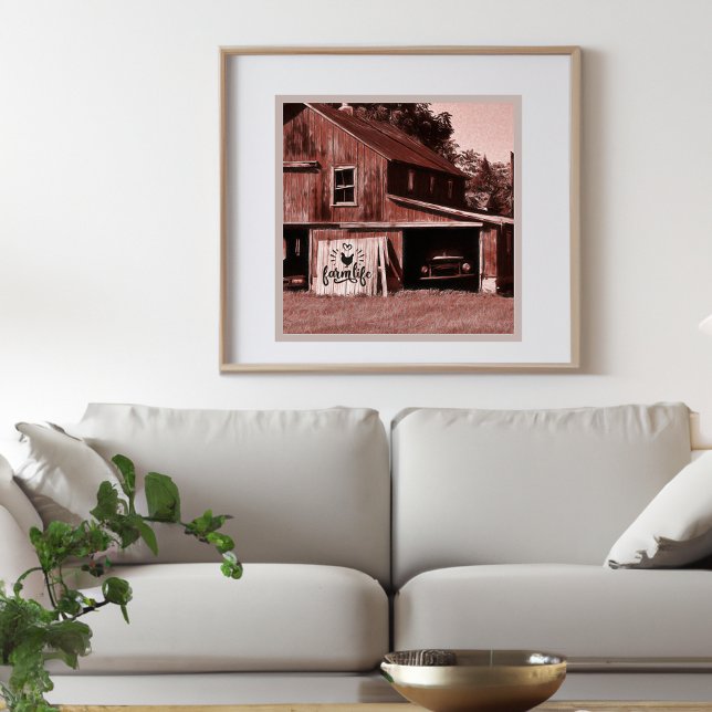 Farm Life Antique Red Barn Poster (Skapare uppladdad)