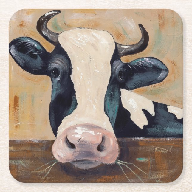 Farm Life - Gunther the Cow Underlägg Papper Kvadrat (Framsidan)