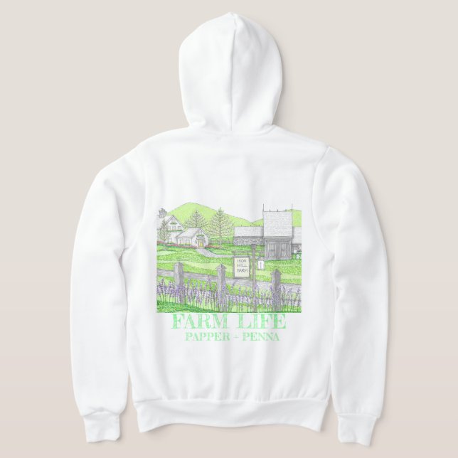 Farm Life Hoodie T Shirt (Laydown Baksida)