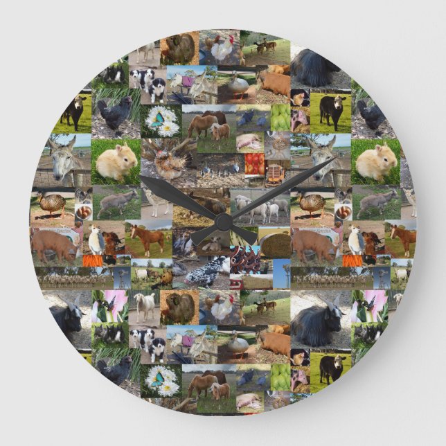 Farm Life Photo Collage   Stor Klocka (Framsida)