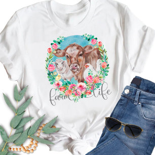 Farm Life Quote Family Homestead Chicken Cows Lamb T Shirt
