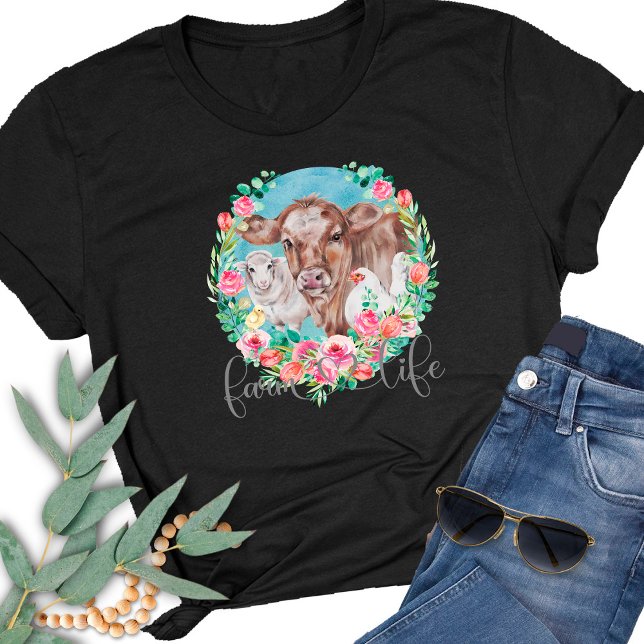 Farm Life Quote Family Homestead Chicken Cows Lamb T Shirt (Skapare uppladdad)
