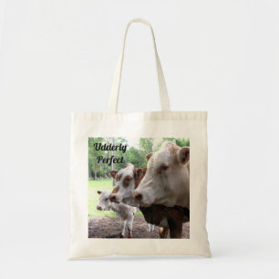 Farm Life Tote med kor och kalvar för sig Tygkasse