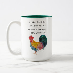 Farm Life Tupp George Washington Quote Två-Tonad Mugg
