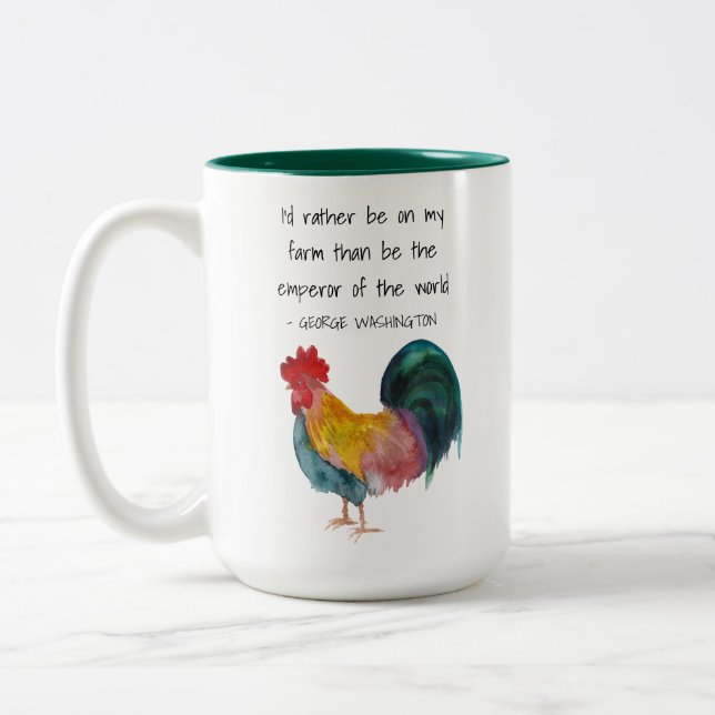 Farm Life Tupp George Washington Quote Två-Tonad Mugg (Vänster)