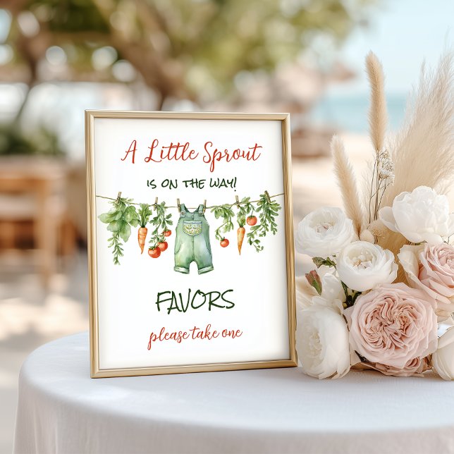 Farm Little Sprout Clothesline Baby Shower Favor Poster (Skapare uppladdad)