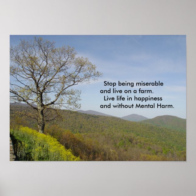 Farm lycka Virginia Mountains Poster (Framsidan)