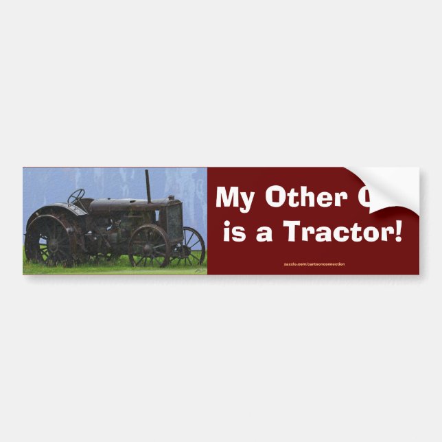 Farm Machinery, Tractor, Back-Hoe, Farm Fordon Bildekal (Framsidan)