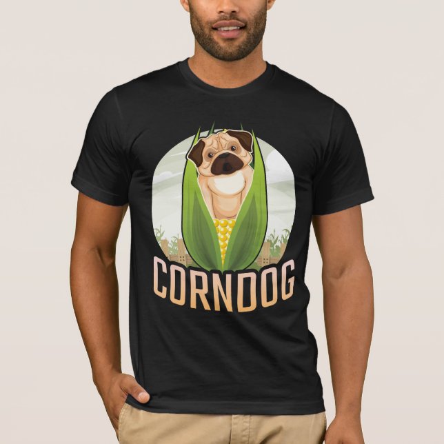 Farm Maj Hund med Pug Maize-kornhål T Shirt (Framsida)