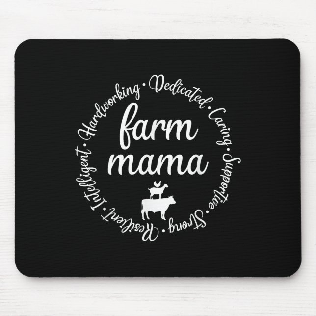 Farm Mama Hardworking Dedicated Goat Chicken G Cow Musmatta (Framsidan)
