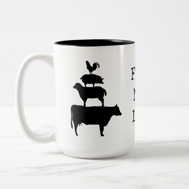FARM MAMMA LIFE Farm Animal Silhouette Två-Tonad Mugg (Vänster)