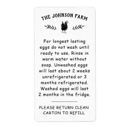 Farm Namn Egg Handling Return Carton Label Fraktsedel