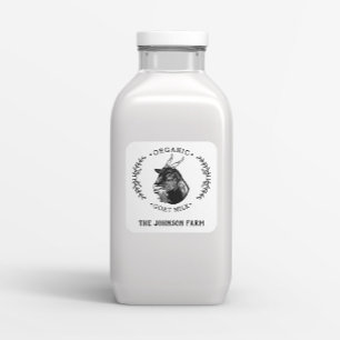 Farm Namn Utfall Goat Cheese Mjölk VINTAGE Fyrkantigt Klistermärke