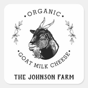 Farm Namn Utfall Ost av get Mjölk VINTAGE Fyrkantigt Klistermärke