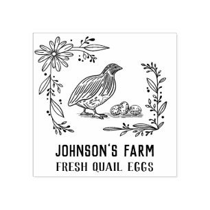 Farm Namn Utfall Quail Eggs Carton Frimärke Stämpel